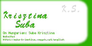 krisztina suba business card